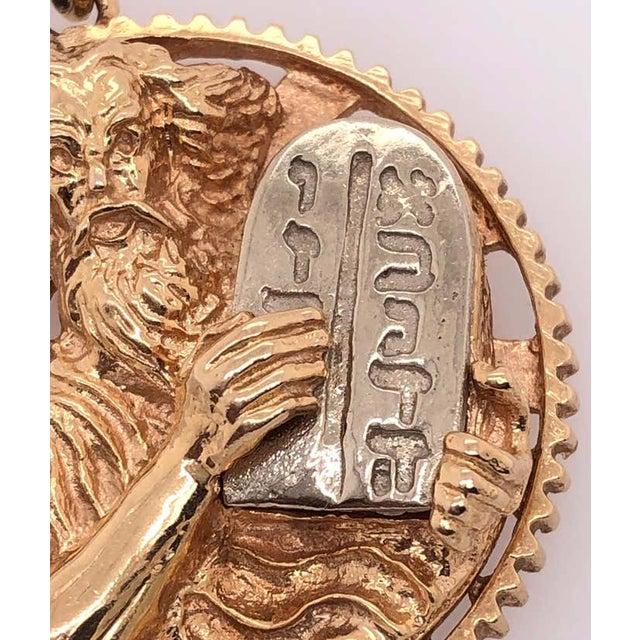 14 Karat Yellow and White Gold Religious Pendant Charm For Sale - Image 10 of 10