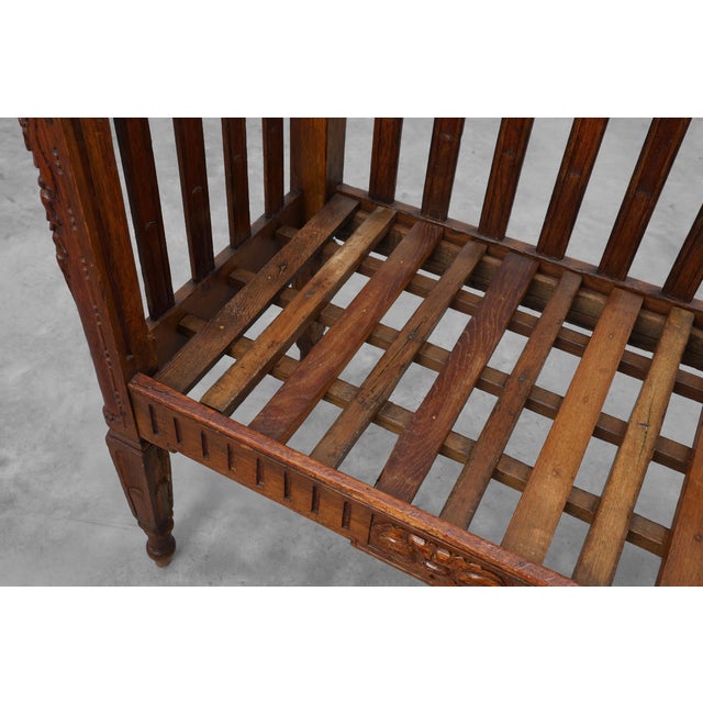 Large Arts & Crafts Oak Side Chair, Belgium, 1915 For Sale - Image 13 of 18