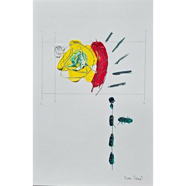 2020s Set of 6 - Cy Twombly Inspired Shadow Box Framed Botanic Oil Paintings by Diane Grant For Sale - Image 5 of 10