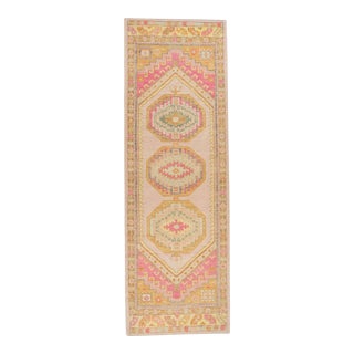 Modern Turkish Oushak Rug 3'1" x 9'3" For Sale