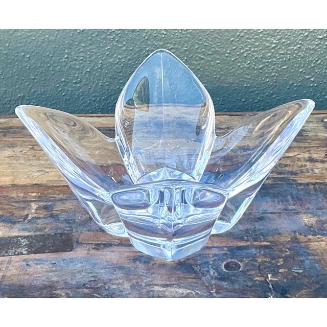 Late 20th Century Vintage Boho Orrefors Glass Lotus Bowl For Sale - Image 5 of 7