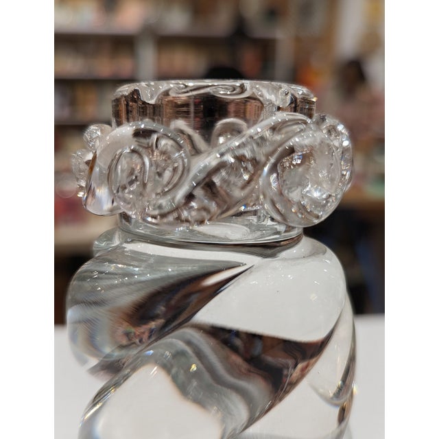 Baccarat Baccarat Bambou Tors Crystal Candlesticks (Pair) For Sale - Image 4 of 6