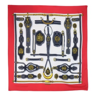 Hermès Harnais Des Présidents Silk Scarf, 1980's For Sale
