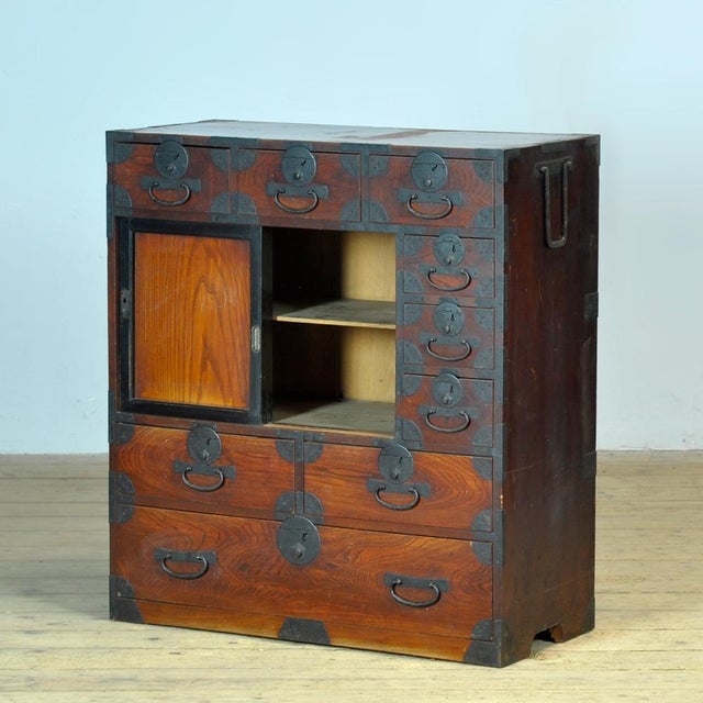 Japanese Tansu Chest of Drawers, 1890s For Sale - Image 6 of 14