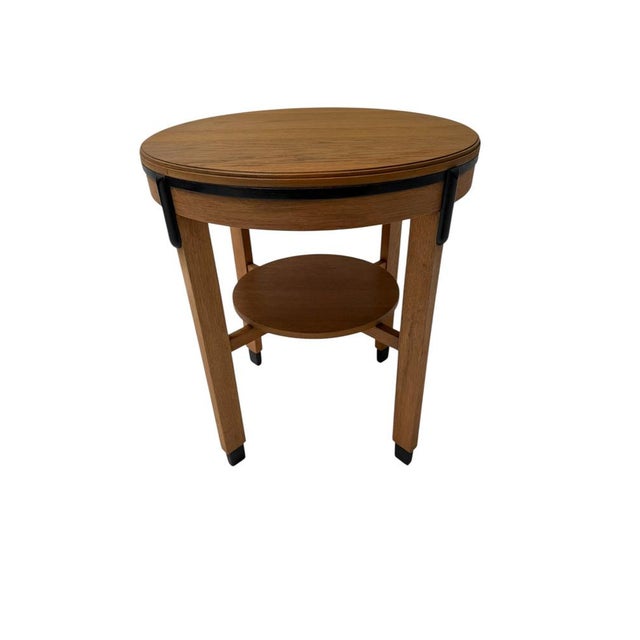 Art Deco Amsterdamse School Round Side Table, 1920s For Sale - Image 9 of 10