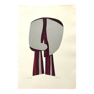 Ronald King Signed Screenprint Monk 1967 For Sale