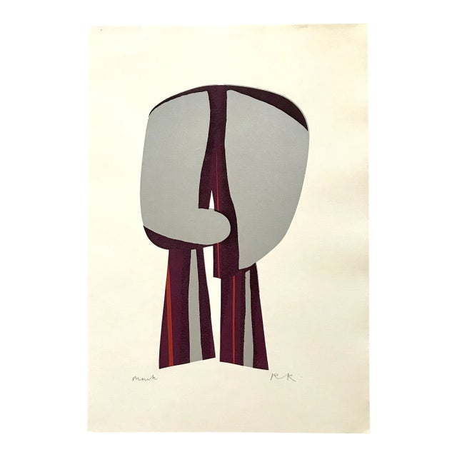 Ronald King Signed Screenprint Monk 1967 For Sale
