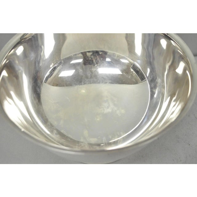 Vintage Mid Century Modern Towle Silver Plated 8.5" Round Footed Serving Bowl For Sale In Philadelphia - Image 6 of 11