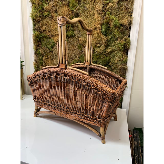 Large Asian Rattan Market Basket Chairish