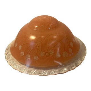 Vintage Pink and Clear Glass Light Cover For Sale