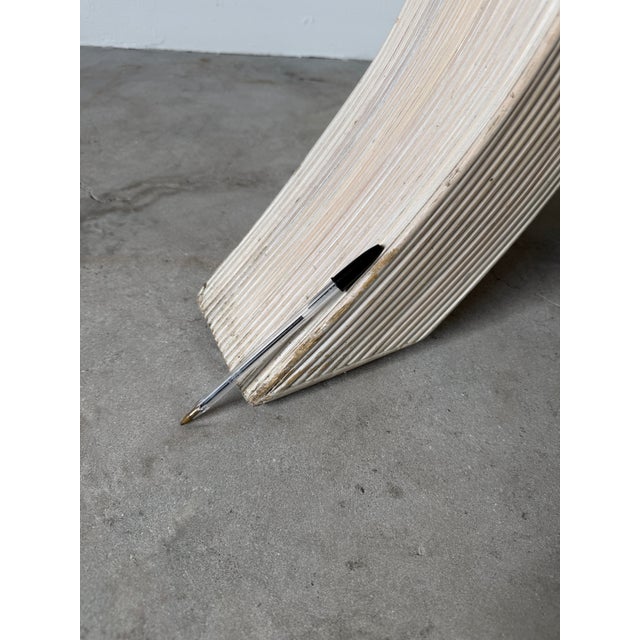 Vintage Coastal Organic Sculptural Pencil Reed Rattan Dining Table For Sale - Image 18 of 18