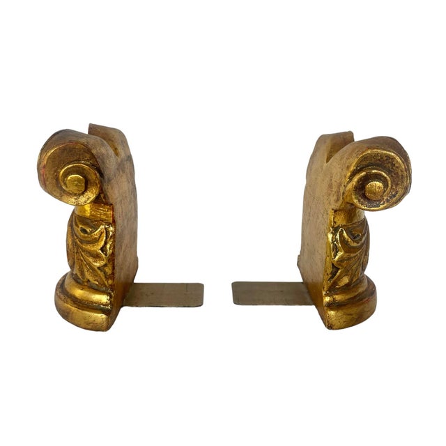 1960s Italian Neoclassical Gilded Bookends - a Pair For Sale - Image 4 of 6