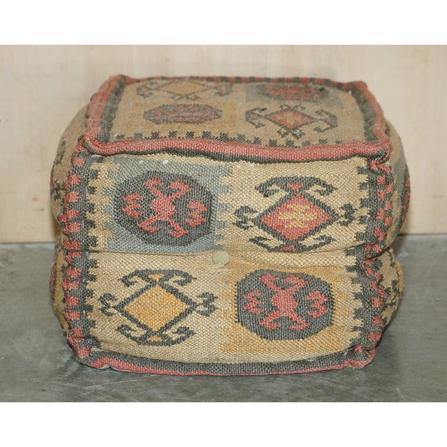 Vintage George Smith Style Kilim Cube Stools, 1960s, Set of 4 For Sale - Image 6 of 18