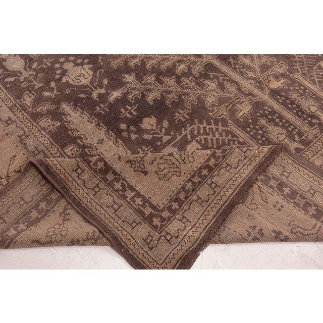 Large 1920s Turkish Oushak Rug For Sale - Image 4 of 7