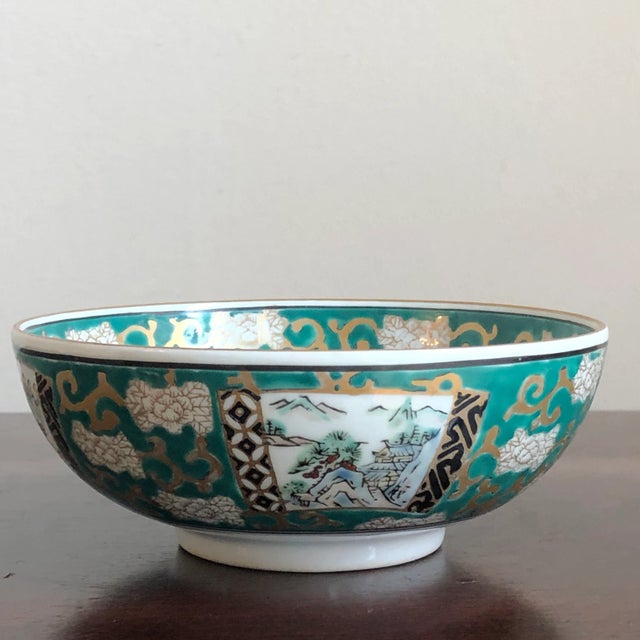 Vintage Hand-Painted Japanese Porcelain Imari Bowl For Sale - Image 9 of 12