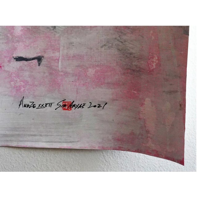 Stunning shades of gray are contrasted and complemented by vibrant pink and yellow with a twist in this one-of-a-kind...