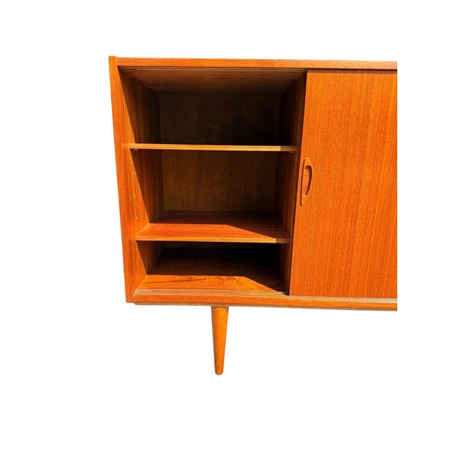 Danish Teak Credenza | Four Sliding Doors | C. 1960s For Sale - Image 10 of 14