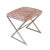 Worlds Away Matthew Izzo Home X Side Stool in Polished Nickel and Pink Leopard Fabric For Sale - Image 4 of 4