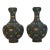 Cloisonne Vase Pair Featuring Lotus Flowers For Sale