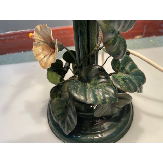 Tole Flower Table Lamp from Tiffany, 1960s For Sale - Image 4 of 13