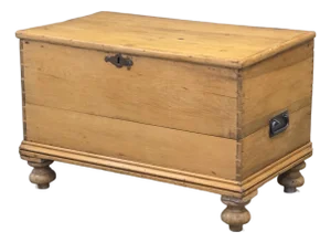 Antique Circa 1900 German Natural Pine Blanket Chest