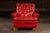 Vintage Tufted Leather Lounge Chair in Candy Apple Red For Sale - Image 4 of 14