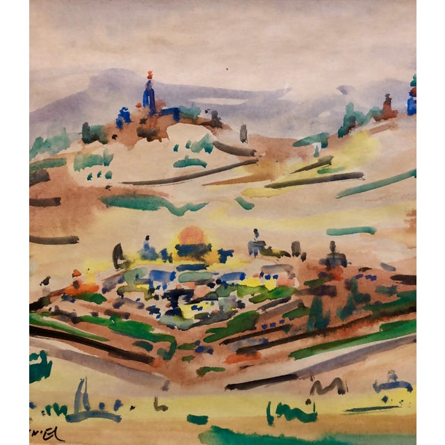 Watercolor painting of Old City of Jerusalem MORDECHAI AVNIEL Minsk, Belarus, b. 1900, d. 1989 Mordecai Dickstein (later...