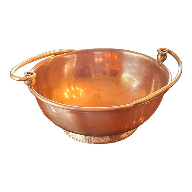 1970s Hand Forged Copper and Brass Bowl, Mexico For Sale