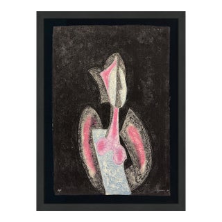 Byron Galvez, Eve, From the Viva Suite, Signed Acrylograph on Handmade Paper, Framed, 1989 For Sale