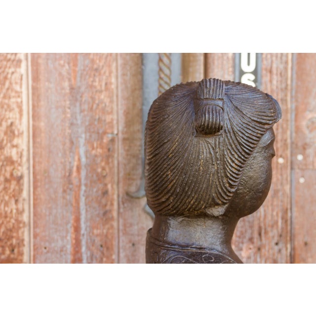 19th Century Hand Carved Black Stone Imperial Statue For Sale - Image 10 of 13