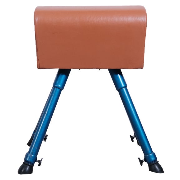 Vintage Height-Adjustable Leather Gym Stand, 1980s For Sale