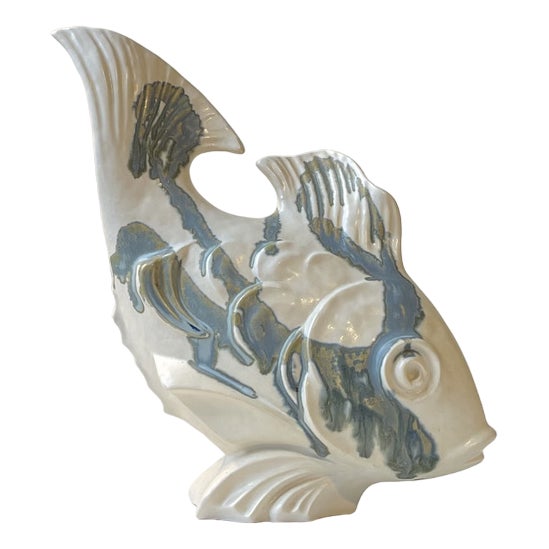 Modern Danish Glazed Stoneware Koi Fish by Aage Würtz, 1970s For Sale