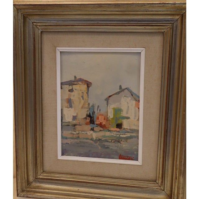 Modern Bruno Tintori, Houses, Oil on Plywood, 1973, Framed For Sale - Image 3 of 14