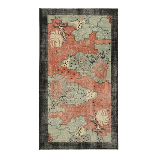 Vintage Zeki Müren Art Deco Rug in Pink With Abstract Patterns From Rug & Kilim For Sale