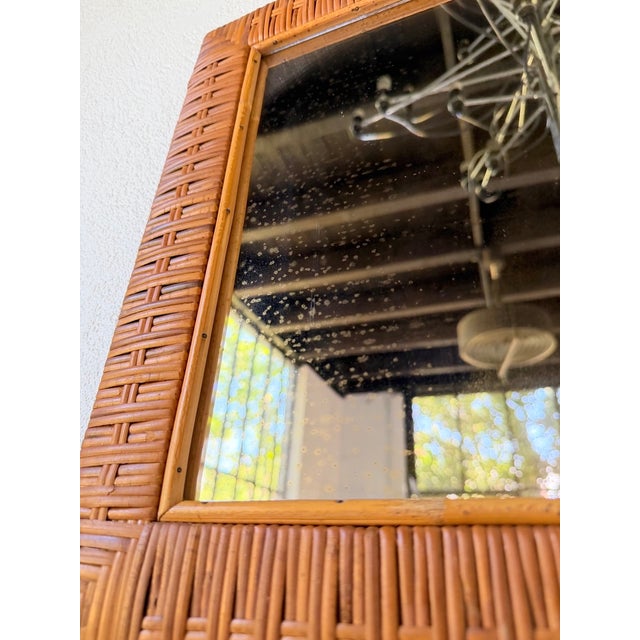Vintage Woven Wicker Mirrors, 1950s, Set of 3 For Sale - Image 16 of 18