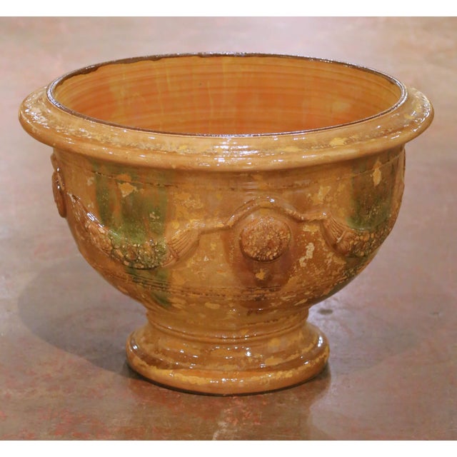 Brown French Handmade Terracotta Anduze Bowl Urn Planter by La Madeleine For Sale - Image 8 of 13