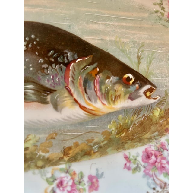 Antique O & E Gutherz Royal Austria Hand Painted Fish Dinnerware Circa 1899-1918 - A Set of 10 Pieces For Sale - Image 14 of 18