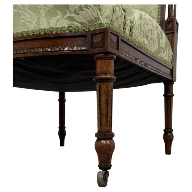19th Century French Walnut Open Armchair For Sale - Image 4 of 14