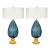 Vintage Murano Glass Table Lamps in Peacock Blue, for Marbro - A Pair For Sale