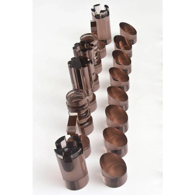 Vintage Michel Dumas Lucite Sculptural Chess Players ,Aubergine and Clear, French 1970's For Sale - Image 4 of 11