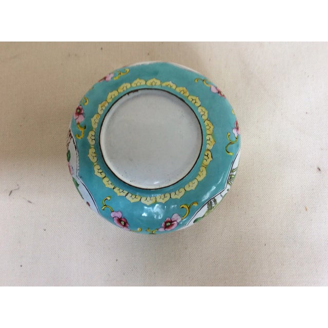 Canton Enamel Floral Ashtray For Sale In San Antonio - Image 6 of 8