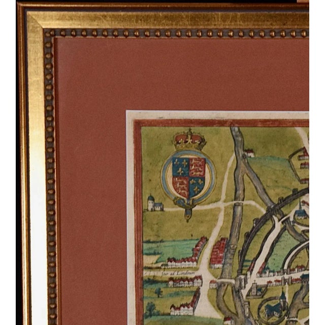 Canterbury; A 16th Century Framed Hand-Colored Map by Braun & Hogenberg, 1588 For Sale - Image 10 of 10