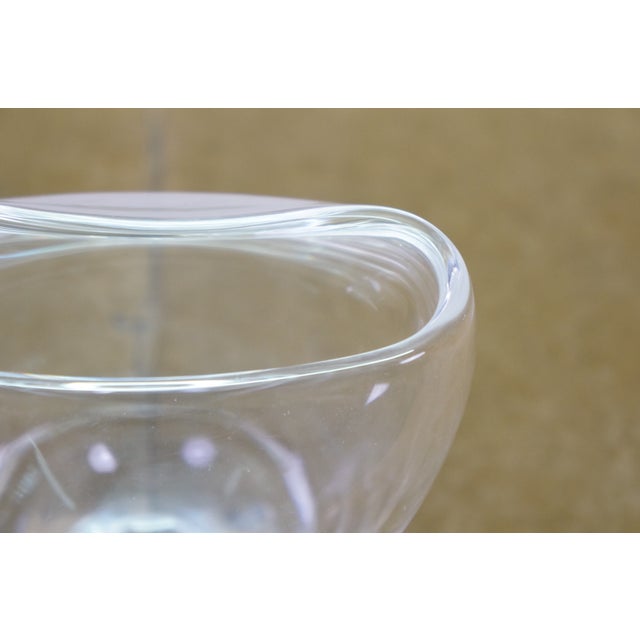Mid Century 1960s Steuben Crystal Asymmetric Lunar Pinch Top Vase 5" For Sale - Image 9 of 14