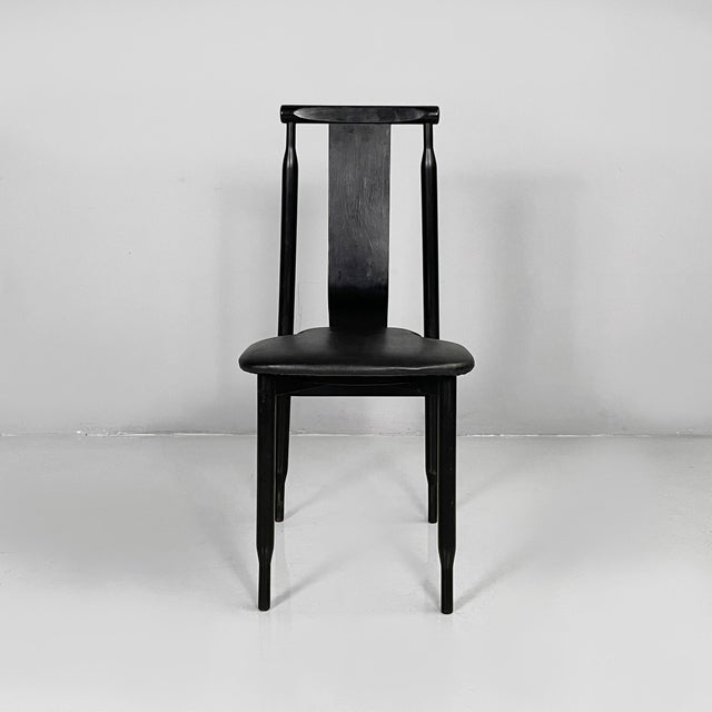 Italian mid-century modern black chairs Lierna by Achille Castiglioni for Gavina, 1960s Pair of chairs model Lierna with...