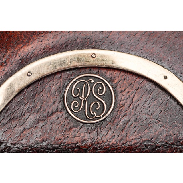 Art Deco Rare Asprey & Co. 9k Gold Art Deco Antique Leather Cigar Case Tobacciana For Sale - Image 3 of 14