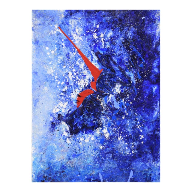 Red Underneath - Textured Expressionist Composition in Acrylic by Charles David Francis For Sale