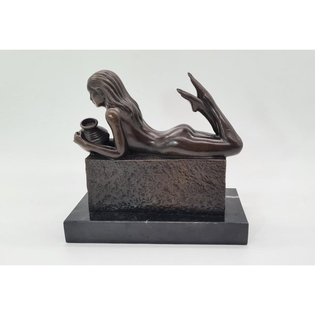 20th Century Bronze Aquarius Woman Figure from Pino, 1970s For Sale - Image 12 of 13