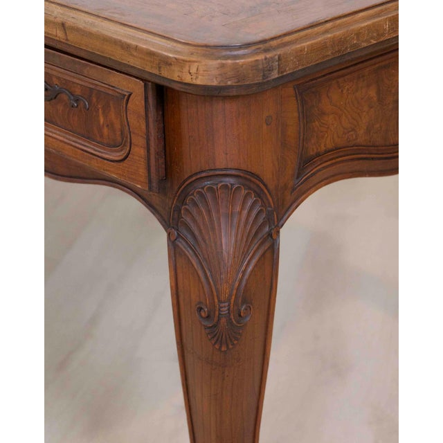 Louis XV Style Flat Center Desk in Walnut and Elm For Sale In Atlanta - Image 6 of 9