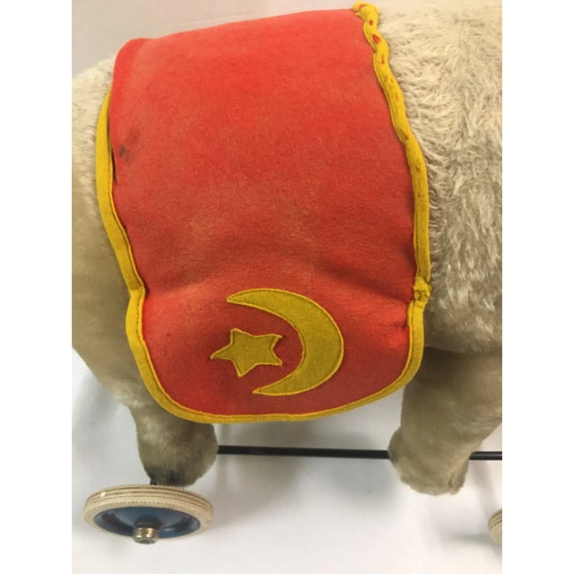 Steiff Riding Elephant on Wheels With Growler and Felt Saddle | Chairish