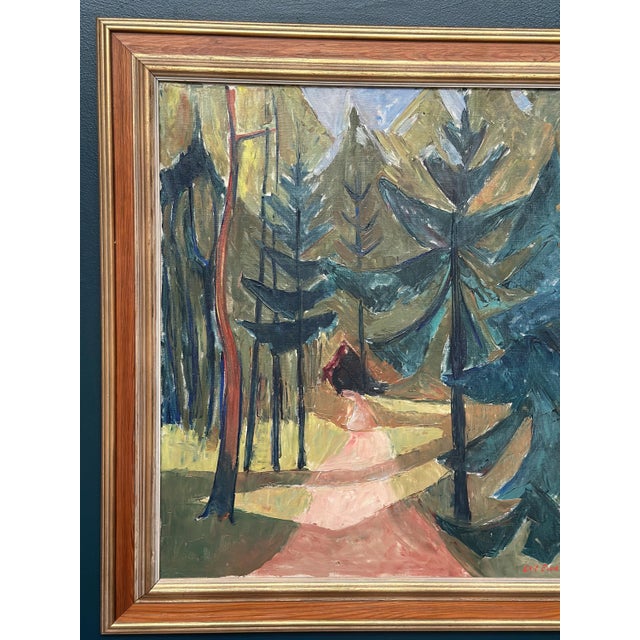 Leif Ewens, Forest Road, 1950s, Oil on Canvas, Framed For Sale - Image 18 of 18